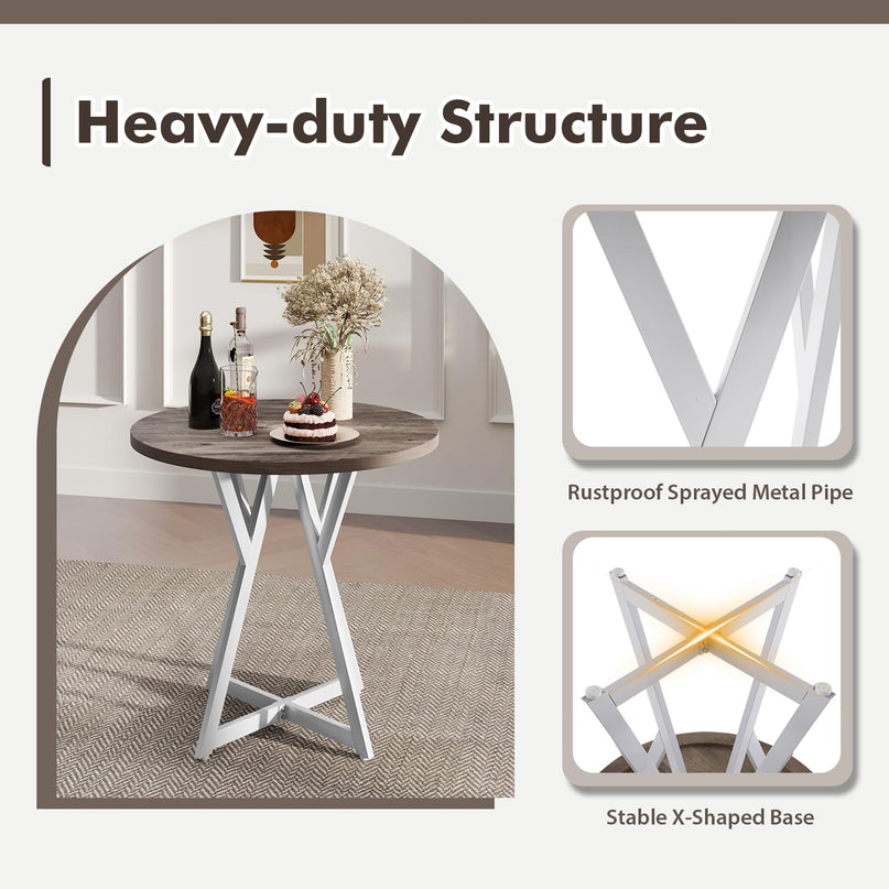 Giantex 31.5" Small Round Dining Table for 2-4 | Load 220Lbs