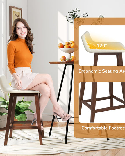 Giantex 24" Bar Stools Set of 2/4 with Low Back for Kitchen Island