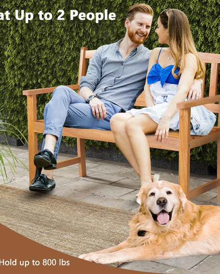 Giantex 2 Person Outdoor Bench w/Ergonomic Backrest