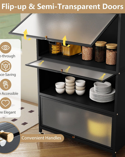 Meuble de rangement de cuisine Giantex à 5 niveaux avec 4 crochets