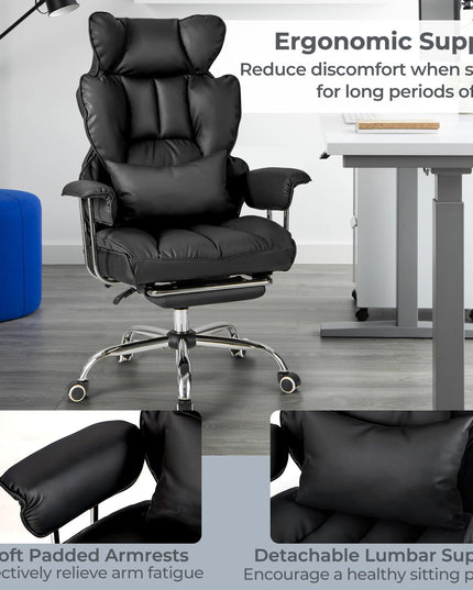 Giantex Office Desk Chair, High Back Executive Office Chair with Foot Rest and Lumbar Support