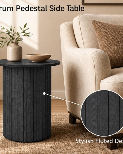 GIANTEX 22.5" Wooden Round Side Table (1/2)
