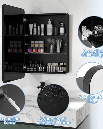 Giantex Medicine Cabinet Mirror, 20x30” Bathroom Cabinet with Beveled Mirror