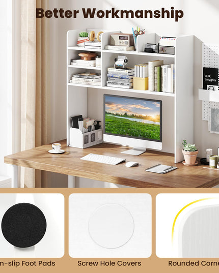 Giantex Desktop Bookshelf 37" Desk Hutch Dorm for Computer Up to 32 Inch