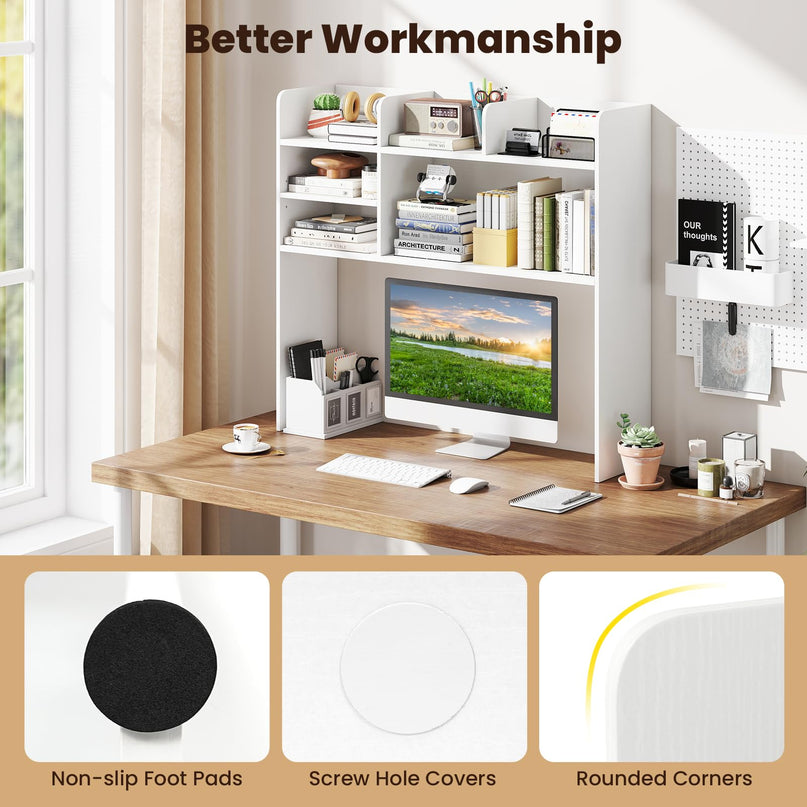 Giantex Desktop Bookshelf 37" Desk Hutch Dorm for Computer Up to 32 Inch