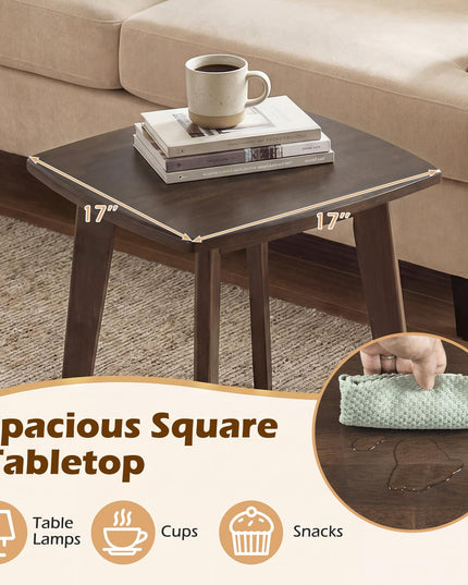 Giantex Canapé Compact Table d'Appoint de Chevet avec Cadre Robuste en Bois d'Hévéa