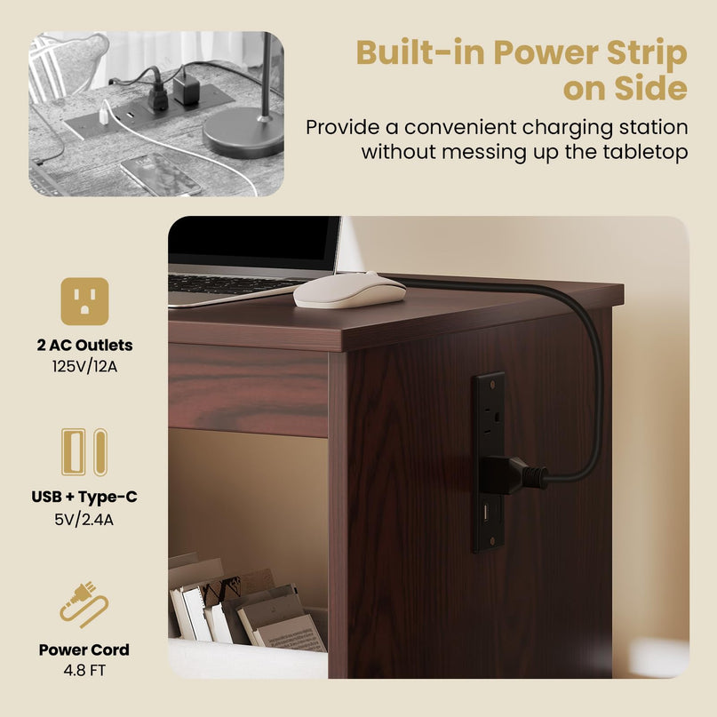 Giantex Folding Sewing Table with Charging Station