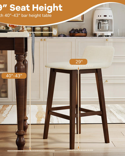 Giantex 29" Bar Stools Set of 2/4 with Low Back for Kitchen Island