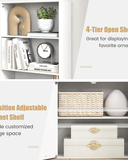 Giantex 71" Tall Bookcase with Doors