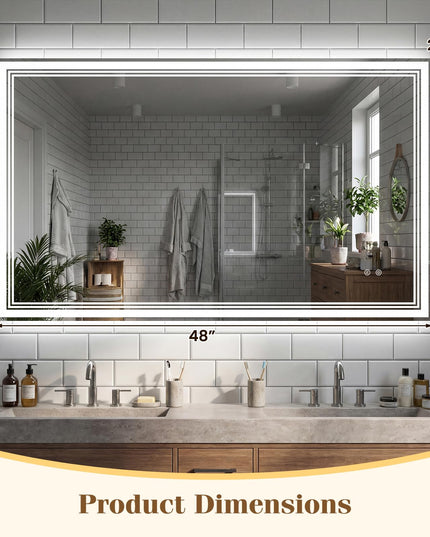 Miroir de courtoisie Giantex avec éclairage avant et arrière