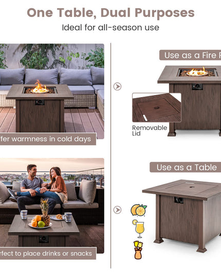 Giantex Gas Fire Pits for Outside - 32” Patio Fire Table