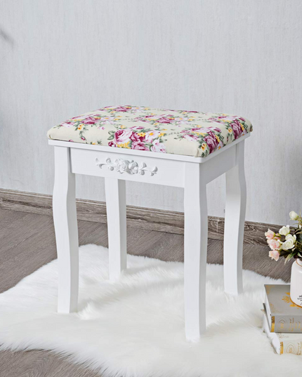Vanity Stool Wood Dressing Padded Chair