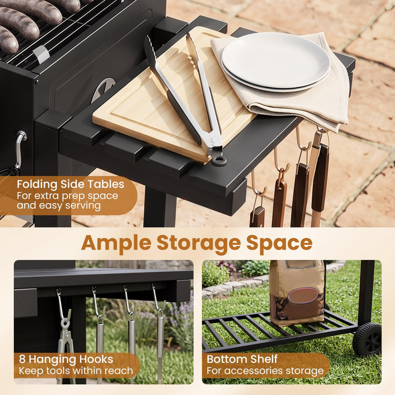 Giantex 752 sq.in Extra-Large BBQ Grill with Wheels