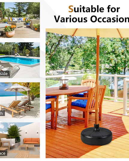 Giantex Fillable Umbrella Base, Water and Sand Filled Umbrella Stand, Fits 1.5" Patio Umbrella Pole