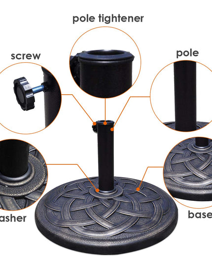 Giantex 22" 43lbs Patio Market Umbrella Base, Classic Round