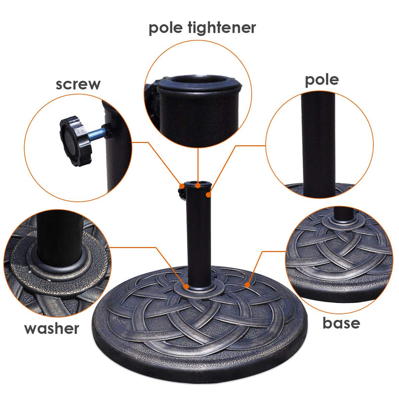 Giantex 22" 43lbs Patio Market Umbrella Base, Classic Round