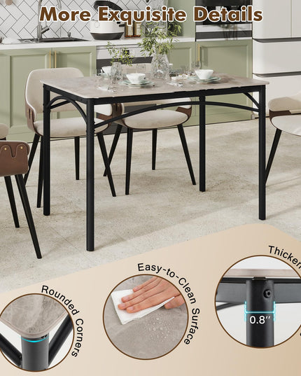 Giantex 43" x 28" Dining Table with Large Faux Marble Tabletop