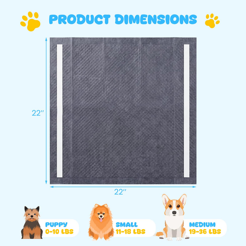 Giantex 150-Pack 24" x 24" Charcoal Dog Pee Pads for Small & Medium Dogs