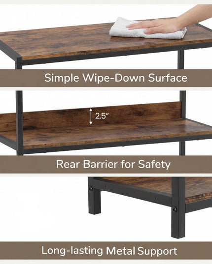 Giantex Industrial 3-Tier Small Bookshelf with Wooden Shelves and Metal Frame (1/2)