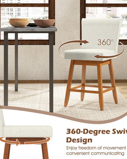 Giantex Modern Upholstered Bar Stools Set