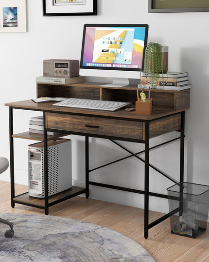 Giantex Computer Desk with Monitor Shelf