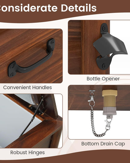 Giantex Wooden Patio Cooler