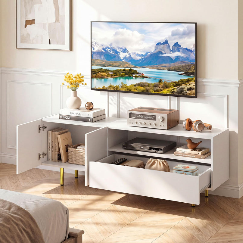 Giantex Wooden TV Stand for TVs up to 70" with Storage Cabinet
