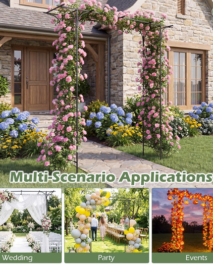 Arche de jardin en métal Giantex, tonnelle de mariage pour cérémonie, treillis de jardin pour diverses plantes grimpantes