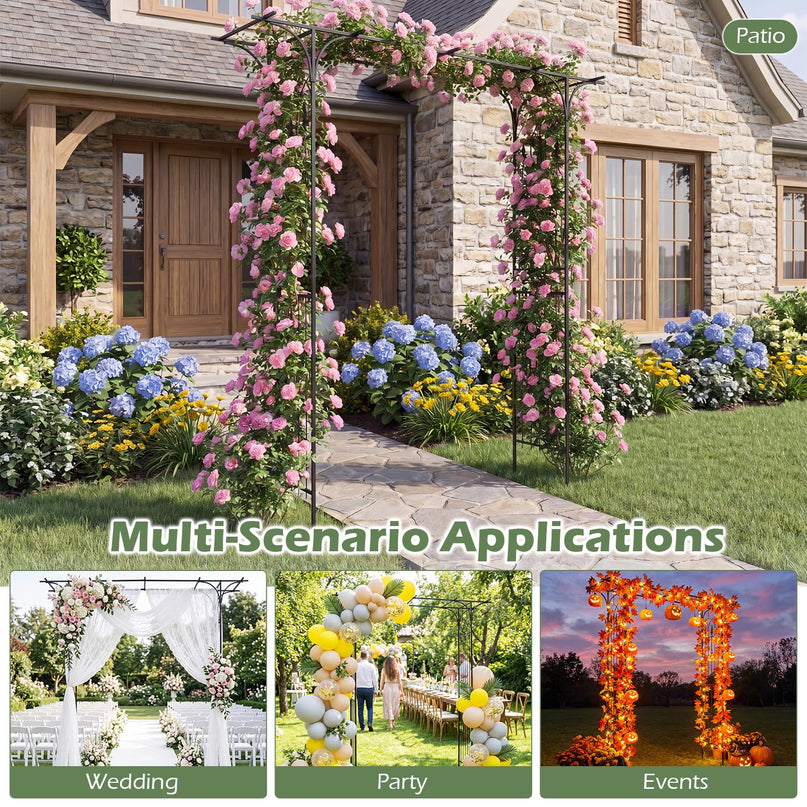 Arche de jardin en métal Giantex, tonnelle de mariage pour cérémonie, treillis de jardin pour diverses plantes grimpantes