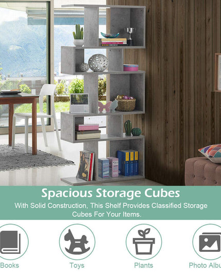 Freestanding Ladder Bookcase, 5-Layer Shelves Closet Organizer Rack Display Cabinet