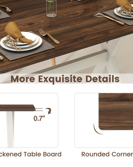 Giantex Modern Dining Table with X-Shaped Frame for Living Room