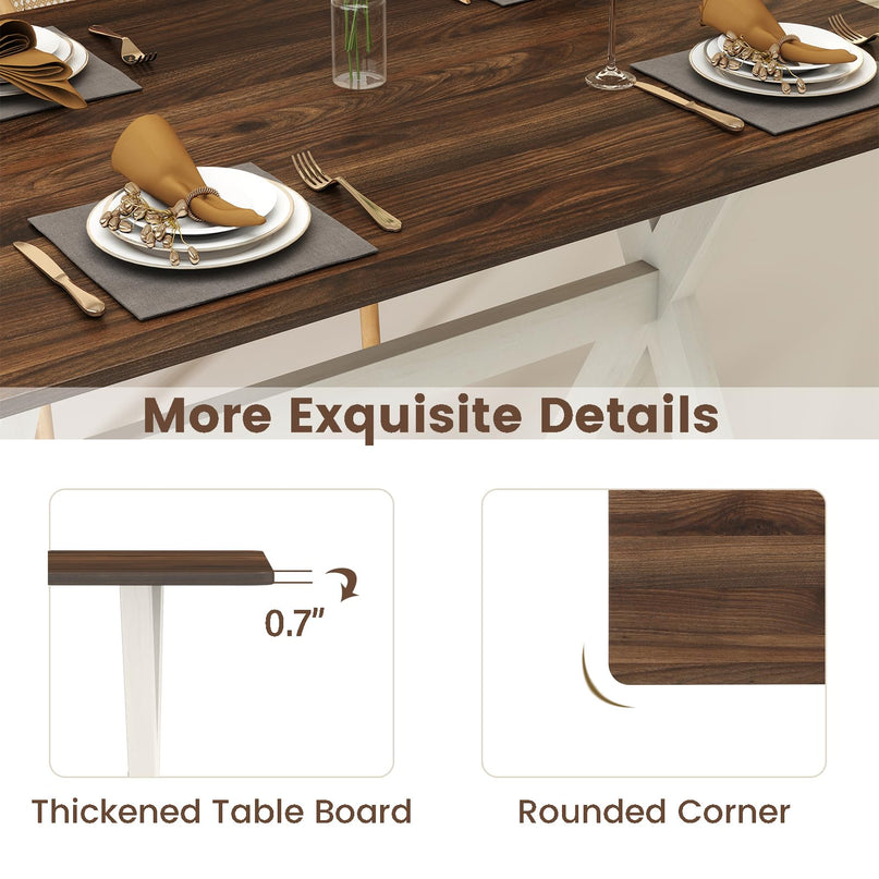 Giantex Modern Dining Table with X-Shaped Frame for Living Room