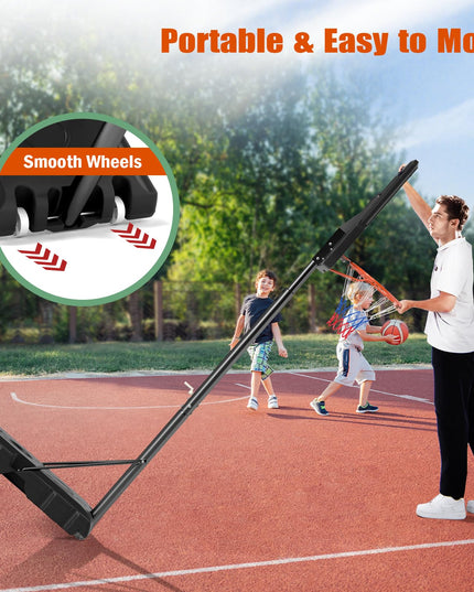 Giantex Portable Basketball Hoop Outdoor - 7.4-10 FT Height Adjustable Basketball Goal System