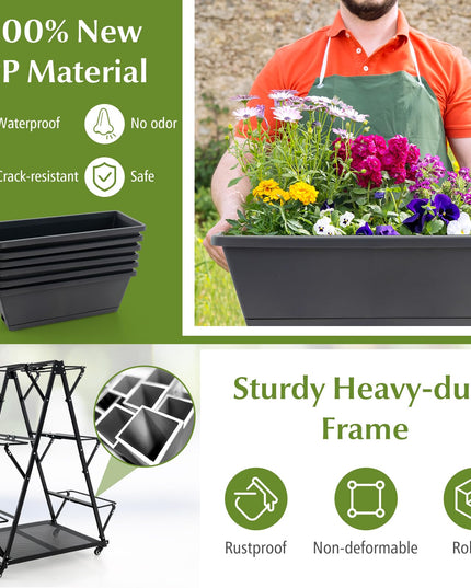Giantex 6-Tier Rolling Raised Garden Bed