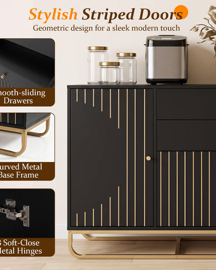 GIANTEX Modern Sideboard Buffet Cabinet with Storage & 2 Drawers