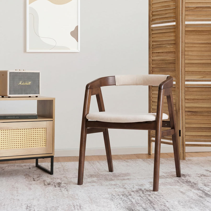 Giantex Fauteuil d'appoint moderne du milieu du siècle, en tissu, bambou