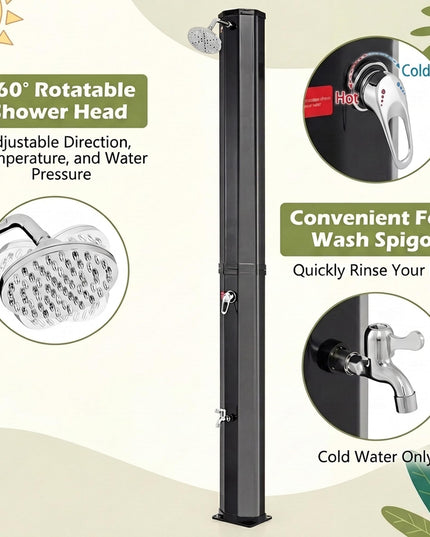 Giantex 7.5 FT 15.9 Gallon Solar Heated Outdoor Shower
