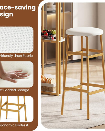 Giantex Tables de Pub 60" avec 2 Tabourets Rembourrés Ensemble Table à Manger pour Coin Repas Salle à Manger