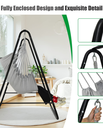 Heavy-Duty Powder-Coated Steel Stand with Hanging Swing Chair