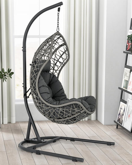 Giantex Egg Chair Outdoor Indoor - Hammock Chair with stand, Pillow, Cushion, Hanging Accessories