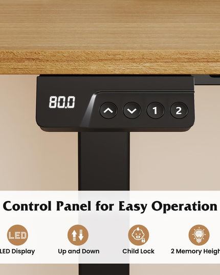 Pieds de bureau réglables électriques Giantex pour plateau de 100 à 120 cm
