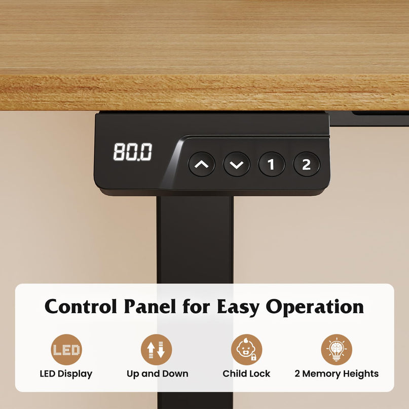 Pieds de bureau réglables électriques Giantex pour plateau de 100 à 120 cm