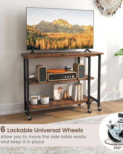 Giantex 360° Free Rotating Sofa Side Table