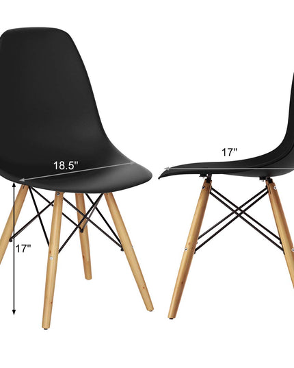 Giantex Dining DSW Chairs with Linen Cushion, Modern Mid Century Shell Chairs w/ Wood Legs