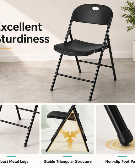 Giantex 4/6/8/12 Pack Plastic Folding Stackable Chair with Curved PP Seat