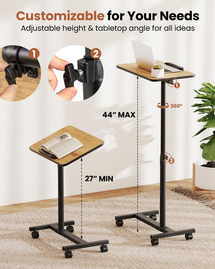 Table de lit Giantex avec roues Table de chevet médicale réglable