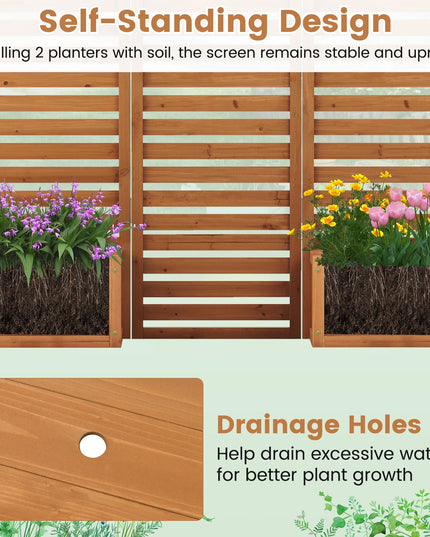 Giantex Outdoor Privacy Screen with Planter Box