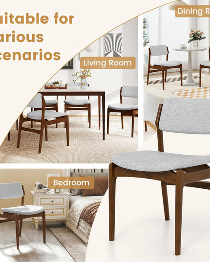 Giantex Modern Padded Dining Chairs Set of 2/4 Upholstered Kitchen Chairs