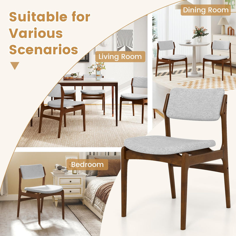 Giantex Modern Padded Dining Chairs Set of 2/4 Upholstered Kitchen Chairs