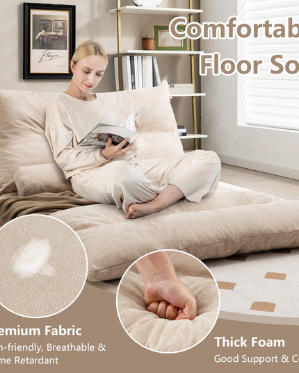 Giantex Adjustable Floor Sofa Bed, Foldable Lazy Couch Bed with Adjustable Backrest
